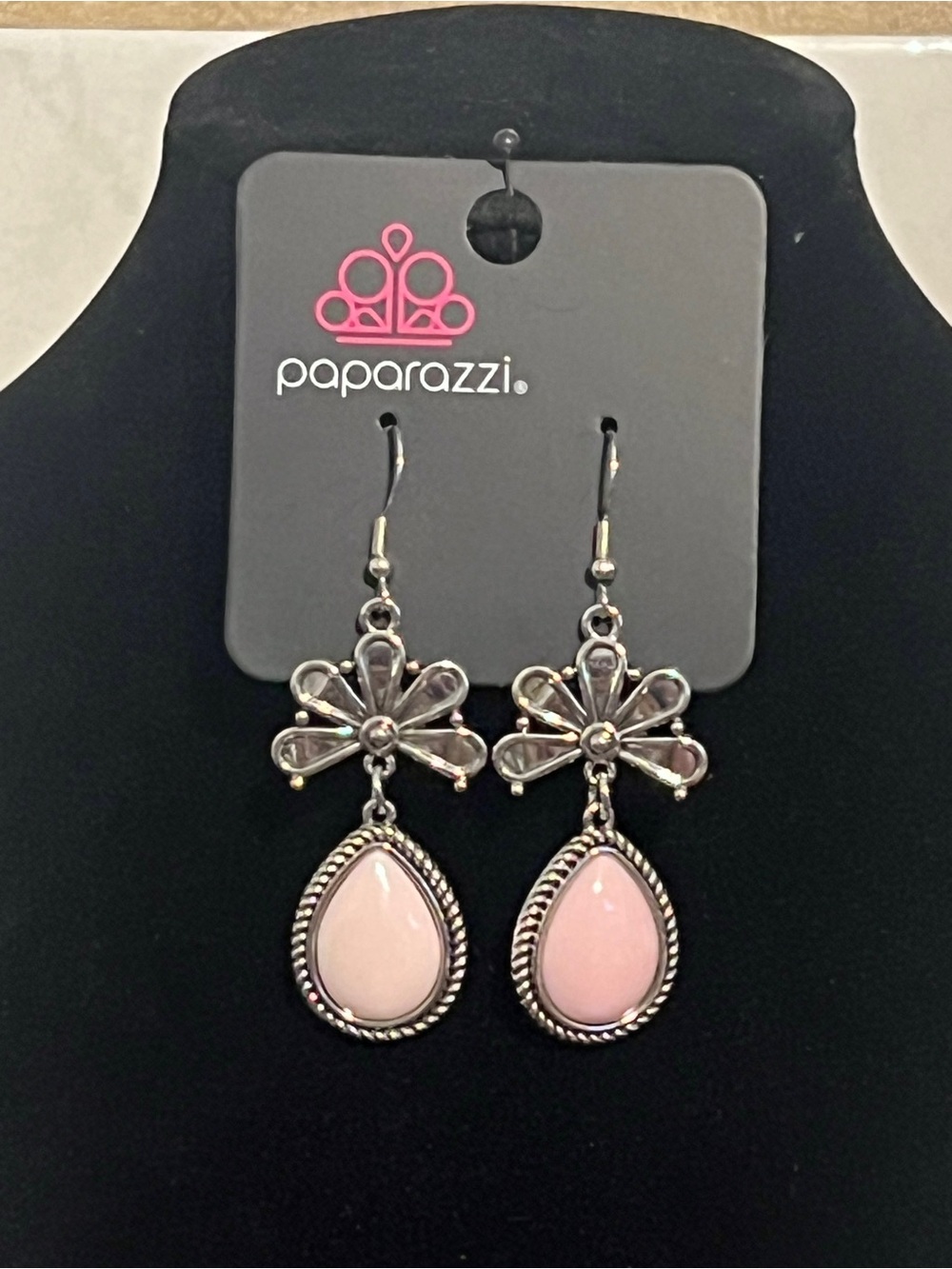 Paparazzi Blush Pink Teardrop Floral Dangle Earrings